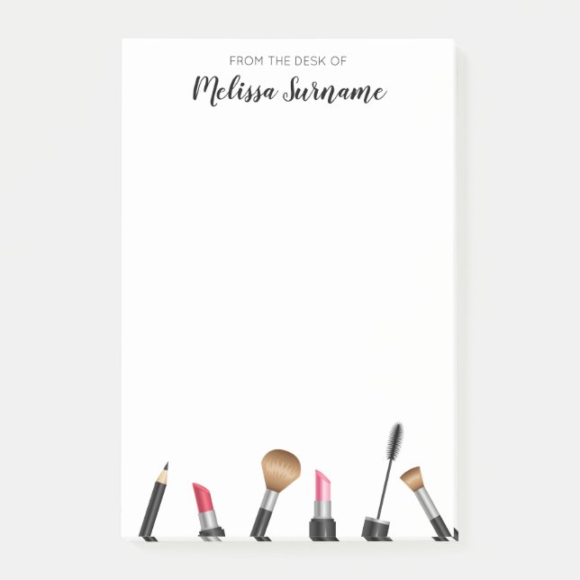 Post-it® Conception d'objets de maquillage et nom personnal (Devant)