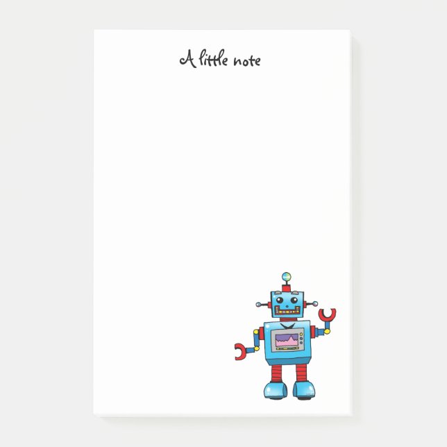 Post-it® Conception "Un Petit Note" de mignon robot (Devant)