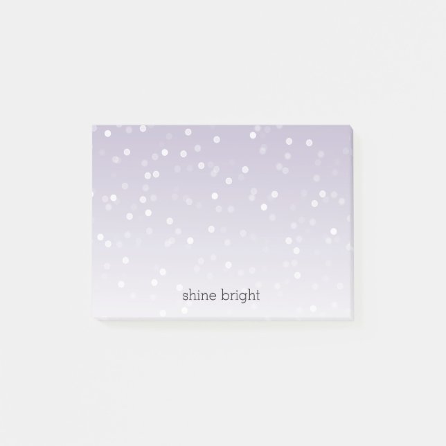 Post-it® Confetti de Bokeh blanc violet de lavande (Devant)