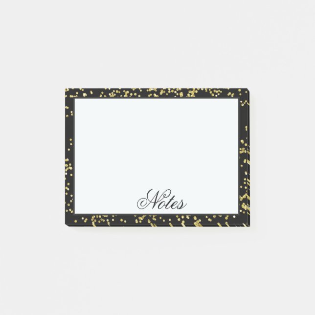 Post-it® Confetti noir et or personnalisé (Devant)