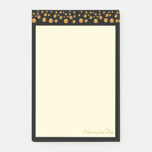 Post-it® Confettis élégants ivoire et dorés sur cadre noir
