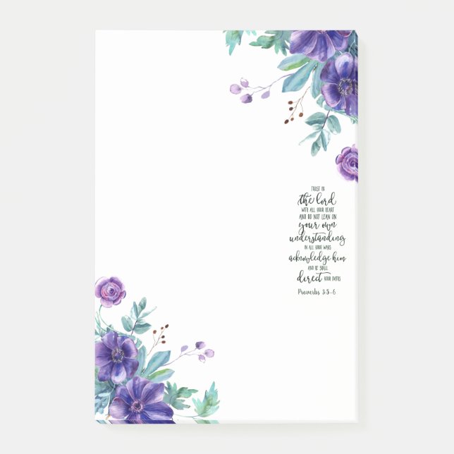 Post-it® Confiance dans le Seigneur floral (Devant)
