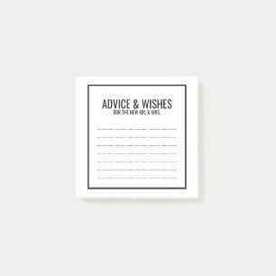 Post-it® Conseil et souhaits de Mariage noir et blanc vierg