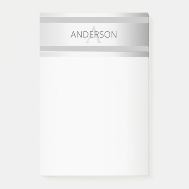 Post-it® Contemporain Faux Argent Ombre Gris (Devant)