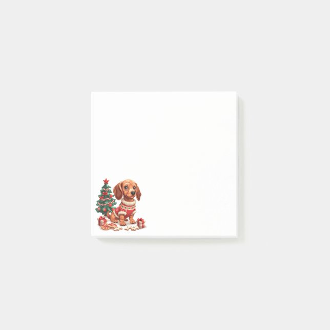 Post-it® Cookies de Noël Dachshund Dog Holiday (Devant)
