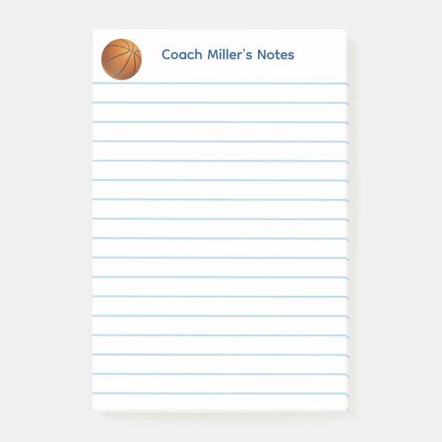 Post-it® Cool Basketball Coach Lined Custom (Devant)