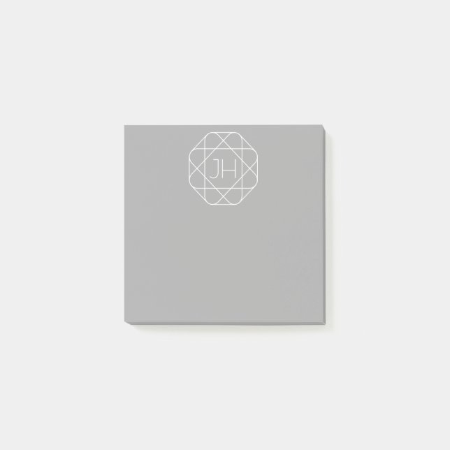 Post-it® Cool monogram, style vibe | Grey & White (Devant)
