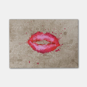Post-it® Cool tendance vintage aquarelle lèvres éclabouss