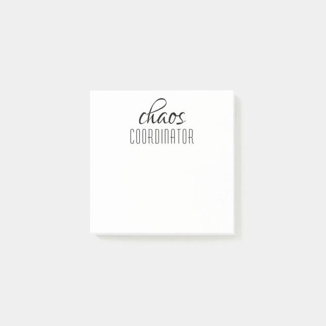 Post-it® Coordinateur du Chaos Texte typographique (Devant)