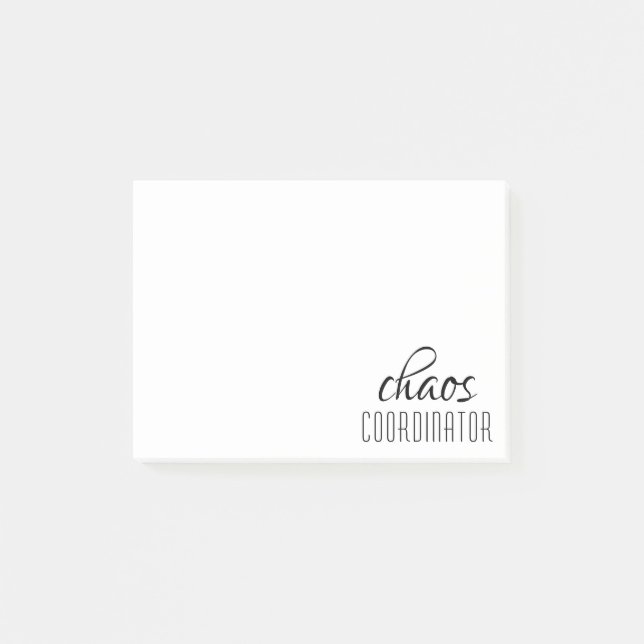 Post-it® Coordinateur du Chaos Texte typographique (Devant)