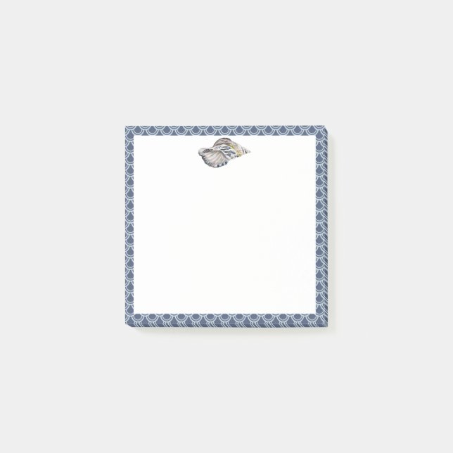 Post-it® Coquillage bleu marine de l'océan marin (Devant)