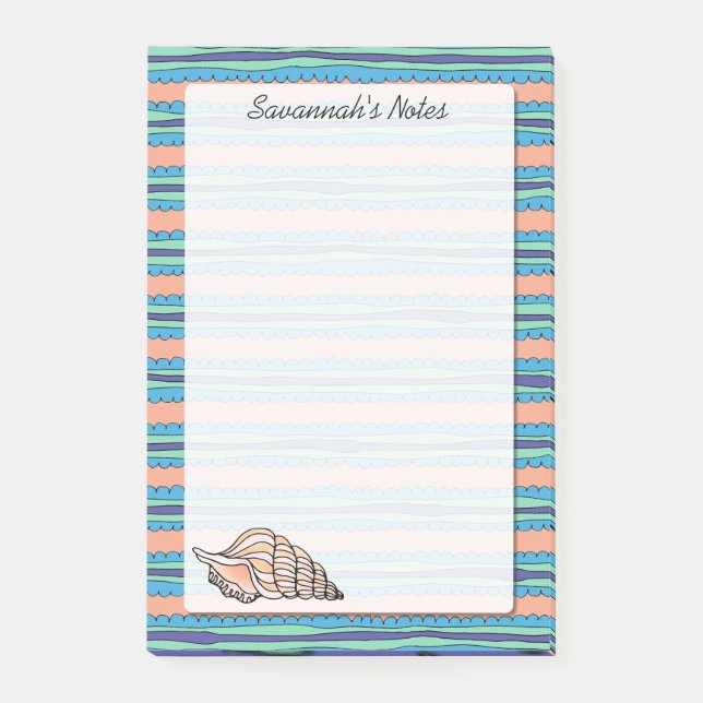 Post-it® Coquillage personnalisé 4 x 6 (Devant)