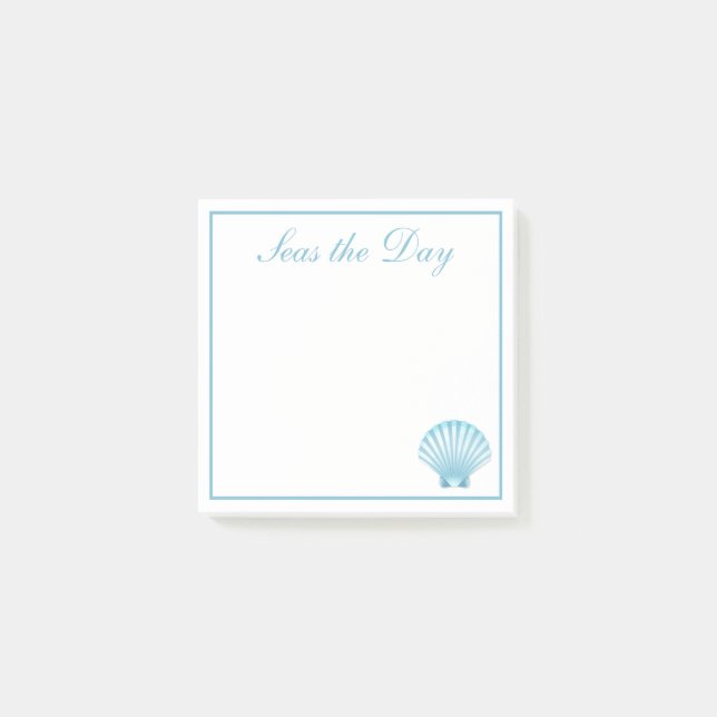 Post-it® Coquille Nautique Blue Seashell Beach Motivation (Devant)