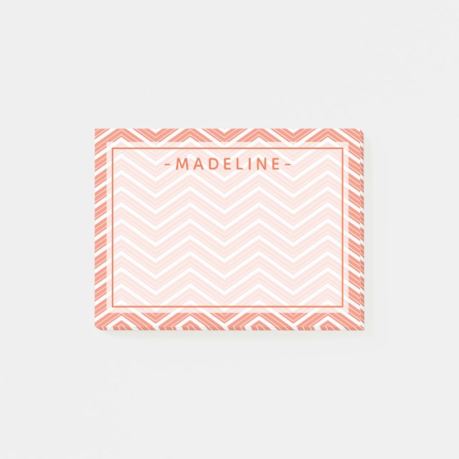 Post-it® Coral Chevron Motif | Une note de (Devant)