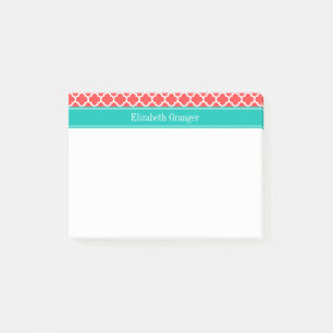 Post-it® Coral Red Wht Moroccan #5 Teal Name