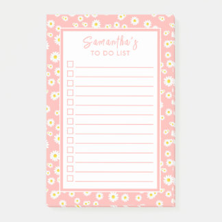 Post-it® Coral Rose Boho Daisées De Ressort À Faire Liste