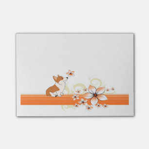 Post-it® Corgi de Gallois avec la fleur
