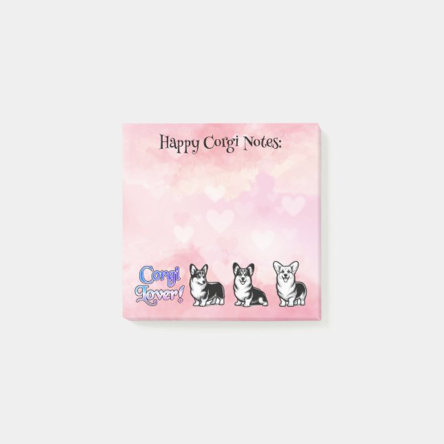 Post-it® Corgi joyeux Cardigan Welch (Devant)