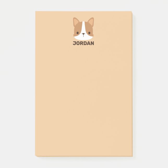 Post-it® Corgi mignon avec nom personnalisé (Devant)