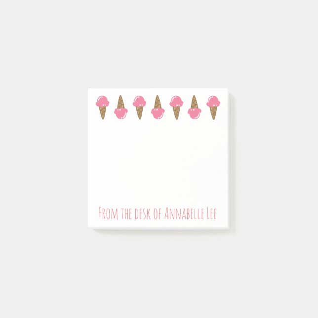 Post-it® Cornets de crème glacée roses aussi (Devant)
