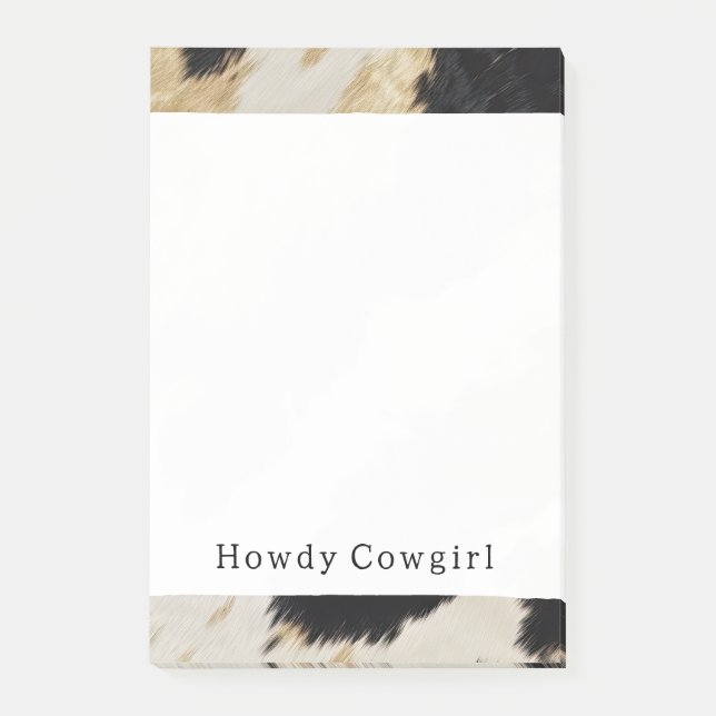 Post-it® Cosy Black Cream Gold Southwest Cowhide (Devant)