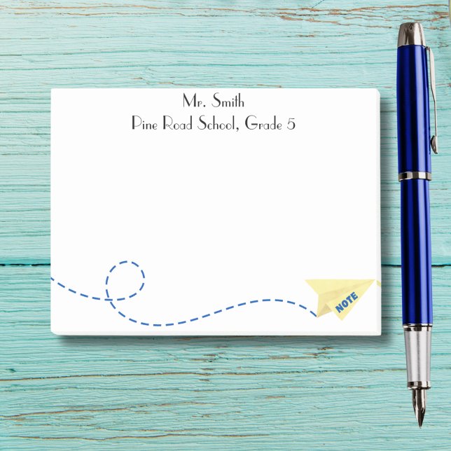 Post-it® Couleur d'eau douce Papier avion avec note, Person (Créateur téléchargé)