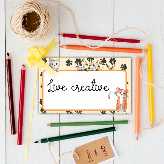 Post-it® Couleur jaune avec pattes chatons mignons 10" x 6" (Créateur téléchargé)