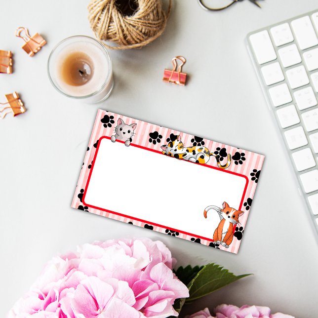 Post-it® Couleur rouge avec pattes chatons mignons 10" x 6" (Créateur téléchargé)