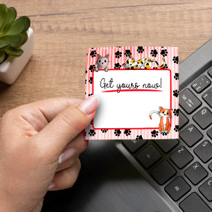 Post-it® Couleur rouge avec pattes chatons mignons 3" x 3"