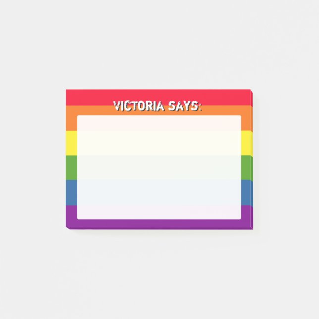 Post-it® Couleurs arc-en-ciel avec texte personnalisé (Devant)