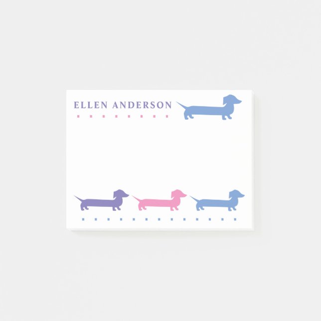 Post-it® Couleurs et textures personnalisées Cute Dachshund (Devant)
