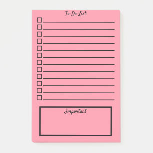 Post-it® Couleurs pastel  Liste des tâches  Rose clair/Roug