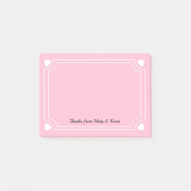 Post-it® Couple Mariage romantique en ligne Coeurs roses pe (Devant)