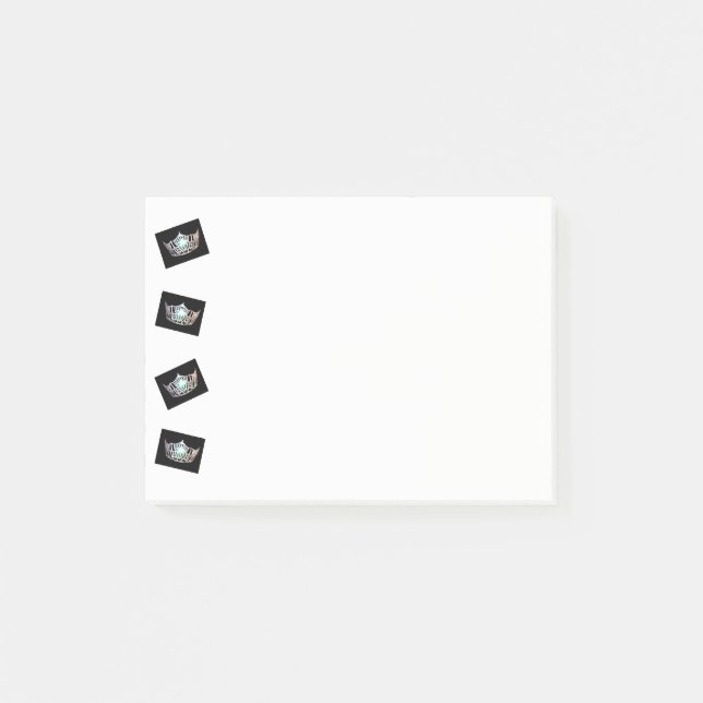 Post-it® Courrier--Notes argentées inclinées par Amérique (Devant)