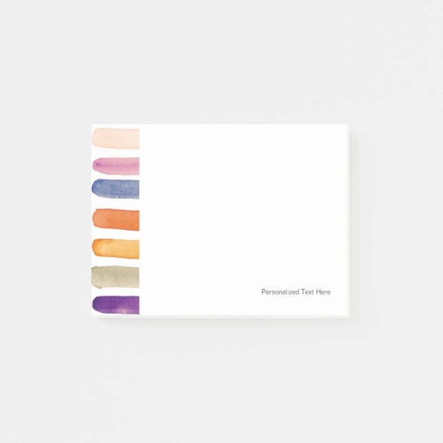 Post-it® Courses peintes à la main de brosse d'aquarelle, (Devant)