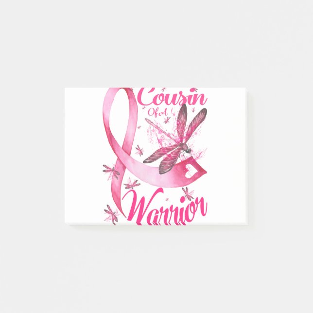 Post-it® Cousin D'Un Guerrier Dragonfly Cancer Du Sein (Devant)