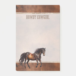 Post-it® Cowboy Western Brown Horse Cowboy