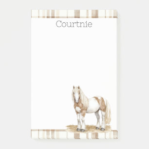 Post-it® Cowgirl Marron Carreaux Rayures Cheval