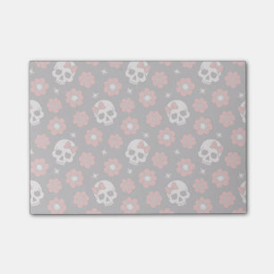 Post-it® Crâne de goth floral de la tangerine