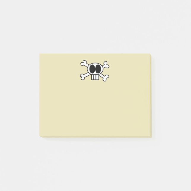 Post-it® Crâne mignon et os croisés avec grands yeux noirs (Devant)
