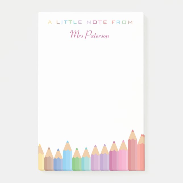 Post-it® Crayons arc-en-ciel Appréciation de l'enseignant j (Devant)