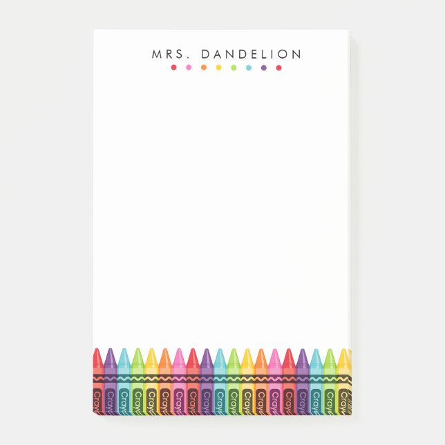 Post-it® Crayons Arc-en-Ciel | Enseignant de Maternelle (Devant)