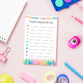 Post-it® Crayons Colorés & Étoiles Liste Importante À Faire