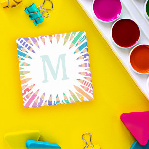 Post-it® Crayons de couleur amusants Monogramme pâle