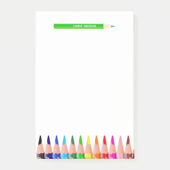 Post-it® Crayons de couleurs personnalisés de l'enseignant (Devant)