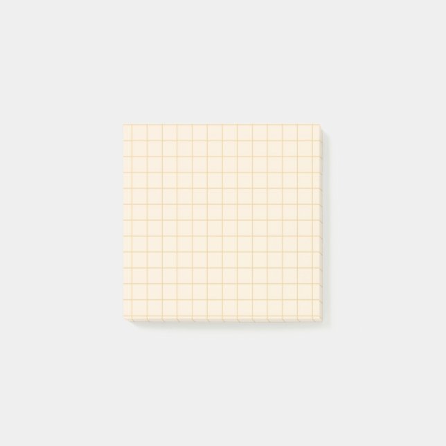 Post-it® Cream À damiers Motif Soft Grid Design Office (Devant)