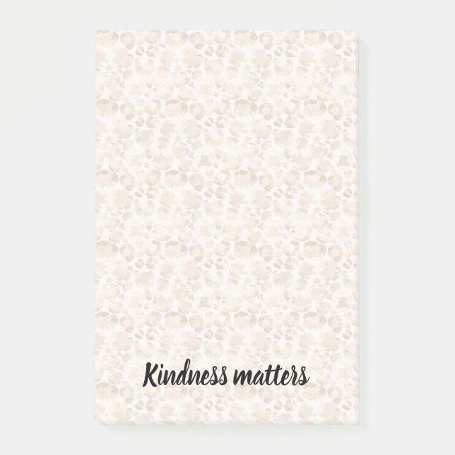 Post-it® Cream Empreinte de léopard Kindness Matters (Devant)