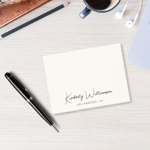 Post-it® Crème de script de signature chic