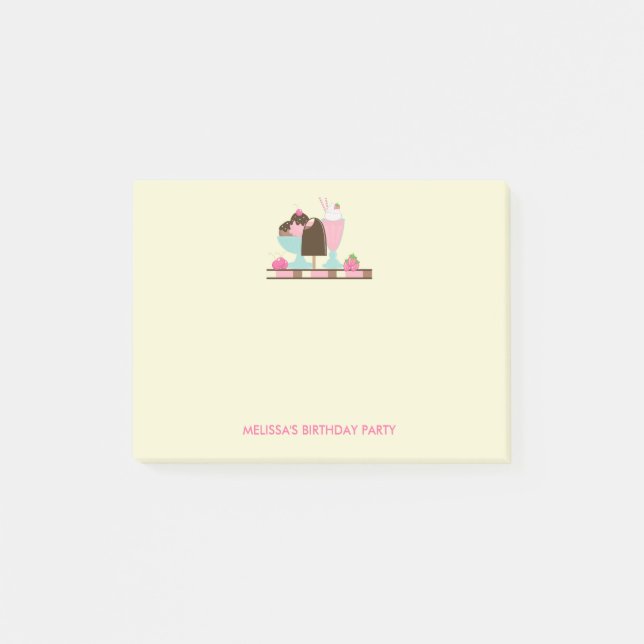 Post-it® Crème glacée Sundae Summery Traitements Anniversai (Devant)