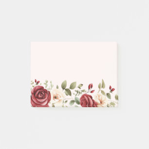 Post-it® Crème rouge Roses Blush rose Mariage Floral